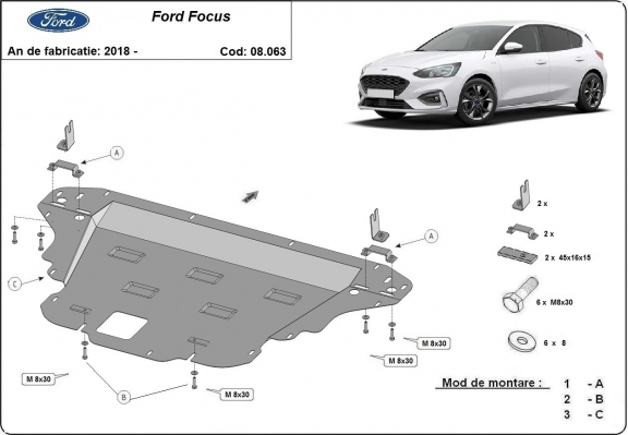 Cubre carter metalico Ford Focus 4
