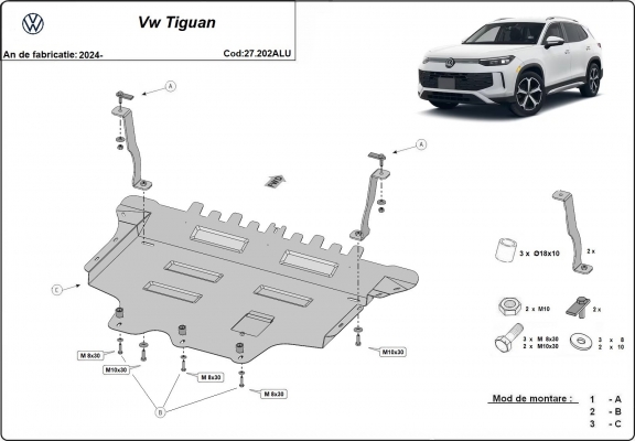 Cubre carter de aluminio VW Tiguan