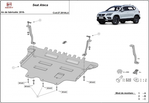 Cubre carter de aluminio Seat Ateca