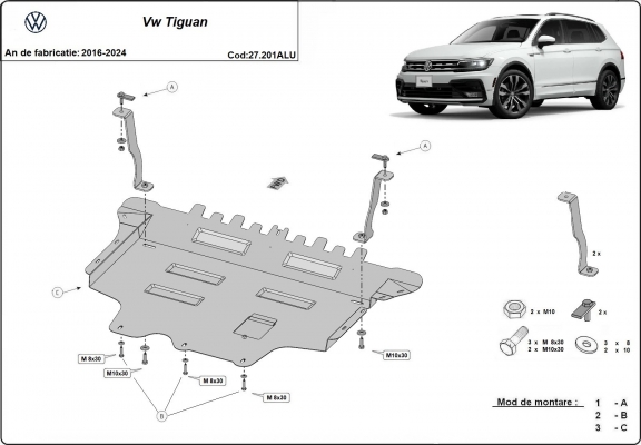 Cubre carter de aluminio VW Tiguan