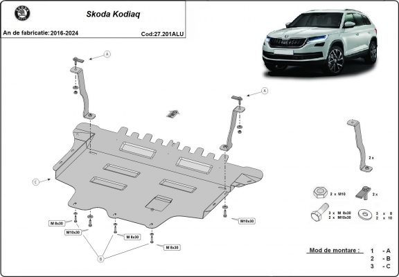 Cubre carter de aluminio Skoda Kodiaq