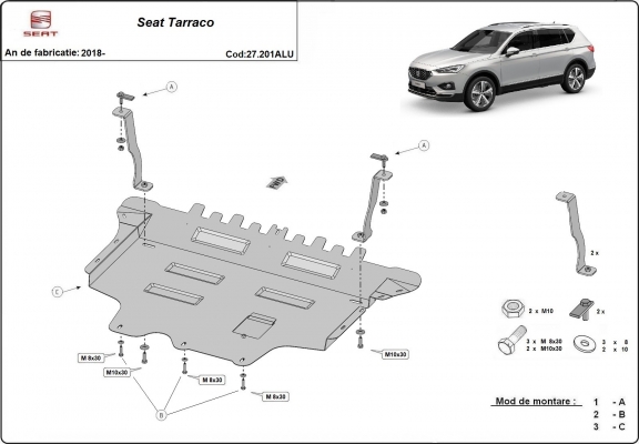 Cubre carter de aluminio Seat Tarraco