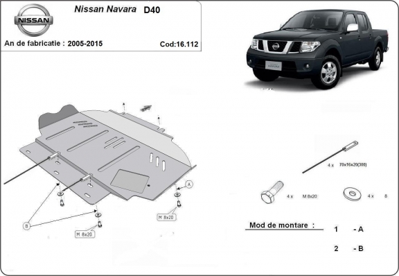 Cubre carter metalico Nissan Navara D40
