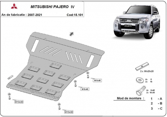 Cubre carter metalico Mitsubishi Montero 4 - V80