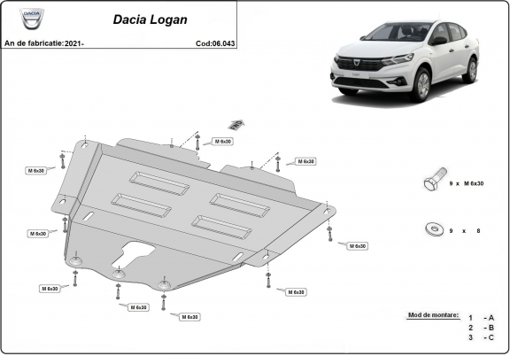 Cubre carter metalico Dacia Logan