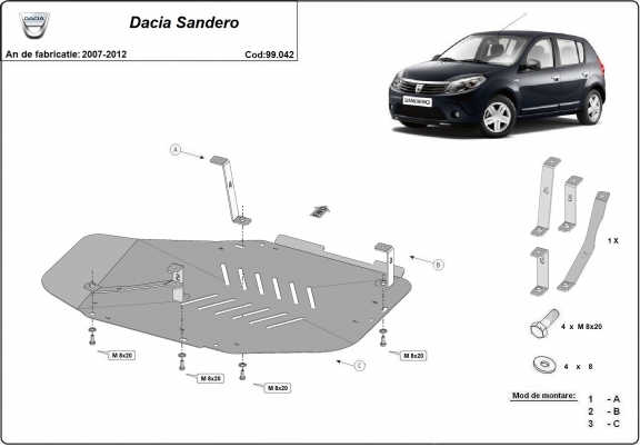 Protector del deposito de combustible Dacia Sandero