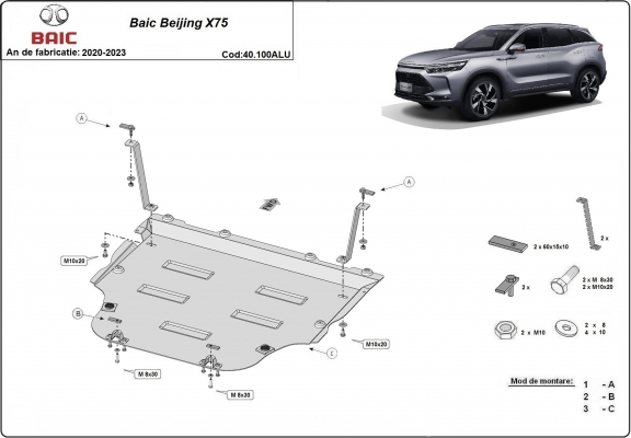 Cubre carter de aluminio BAIC Beijing X75