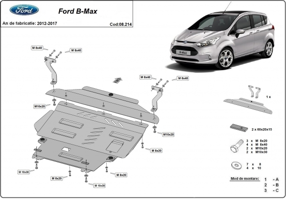 Cubre carter metalico Ford B-Max