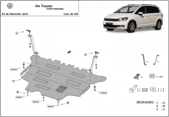 Cubre carter metalico VW Touran - Manual