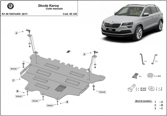 Cubre carter metalico Skoda Karoq - Manual