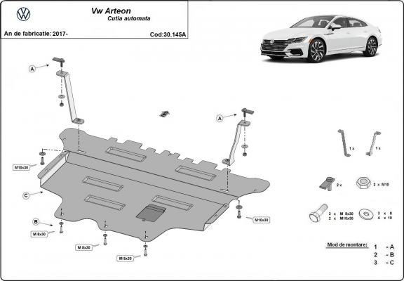Cubre carter metalico VW Arteon - Automatico