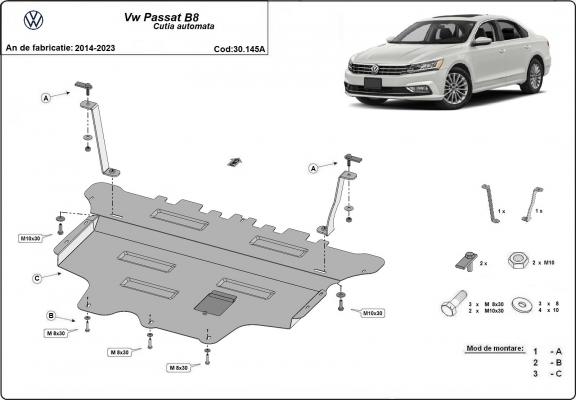 Cubre carter metalico VW Passat B8 - Automatico