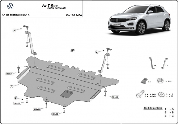 Cubre carter metalico Volkswagen T-Roc - Automatico