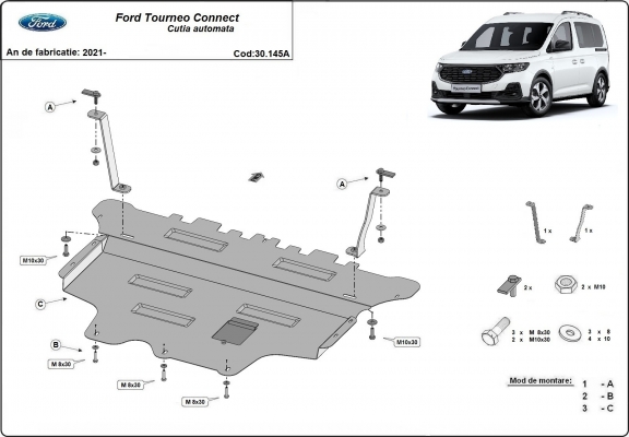 Cubre carter metalico Ford Tourneo Connect - Automatico