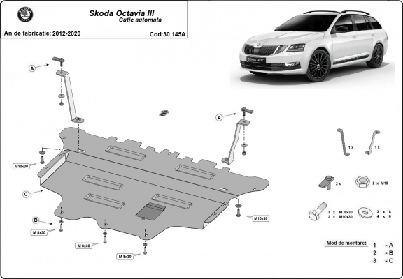 Cubre carter metalico Skoda Octavia 3 - Automatico