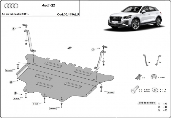 Cubre carter de aluminio Audi Q2