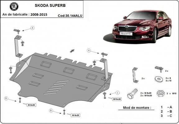 Cubre carter de aluminio Skoda Superb II