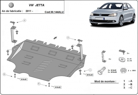 Cubre carter de aluminio VW Jetta