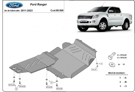 Cubre carter metalico Ford Ranger