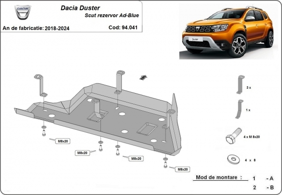Protector del deposito AdBlue Dacia Duster