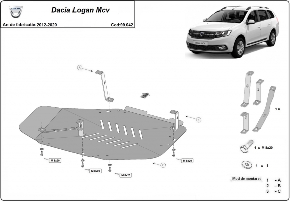 Protector del deposito de combustible Dacia Logan II