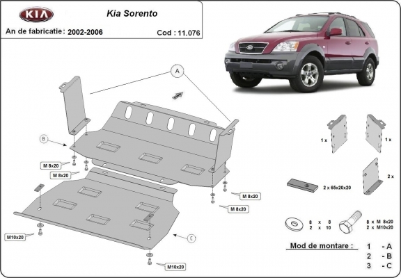 Cubre carter metalico Kia Sorento