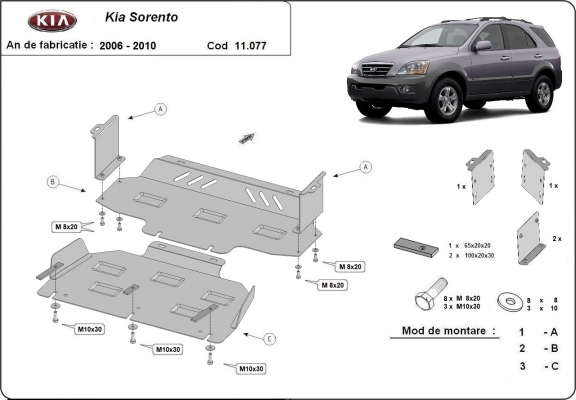 Cubre carter metalico Kia Sorento