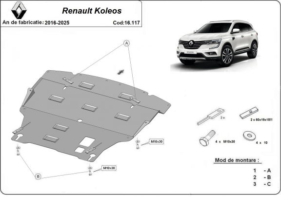 Cubre carter metalico Renault Koleos