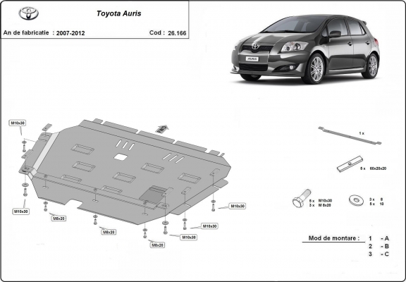 Cubre carter metalico Toyota Auris