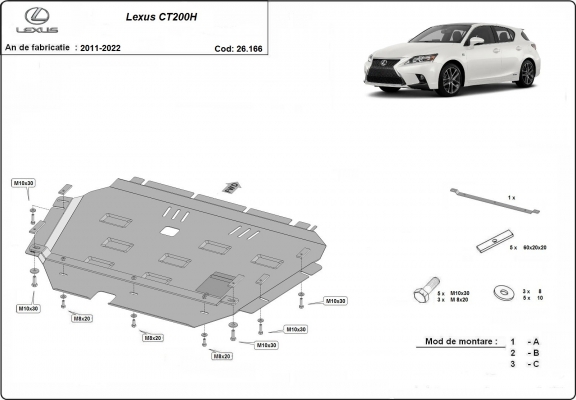 Cubre carter metalico Lexus CT200H