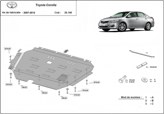 Cubre carter metalico Toyota Corolla