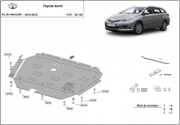 Cubre carter metalico Toyota Auris