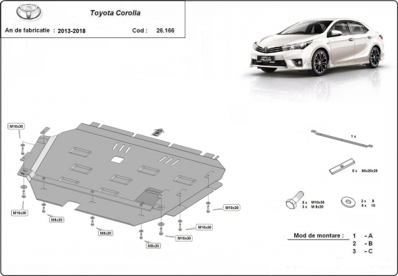 Cubre carter metalico Toyota Corolla
