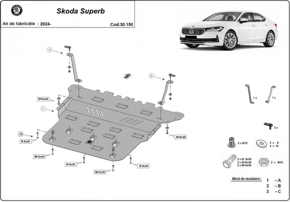 Cubre carter metalico Skoda Superb 4