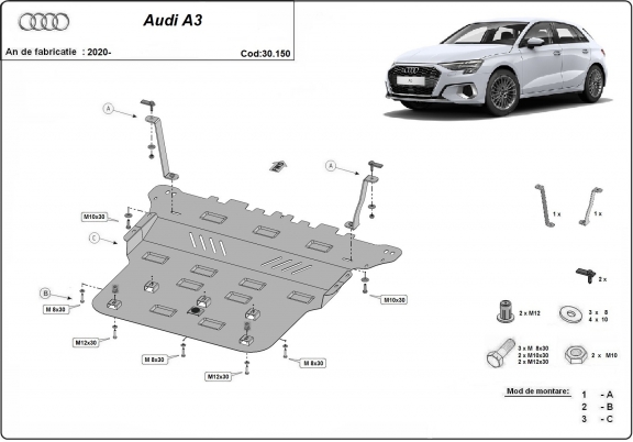 Cubre carter metalico Audi A3