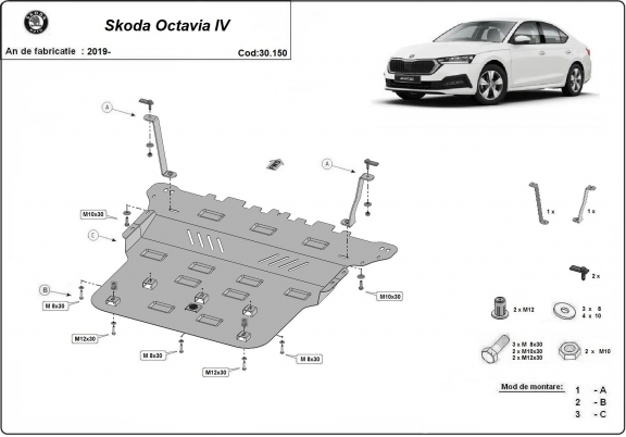 Cubre carter metalico Skoda Octavia 4