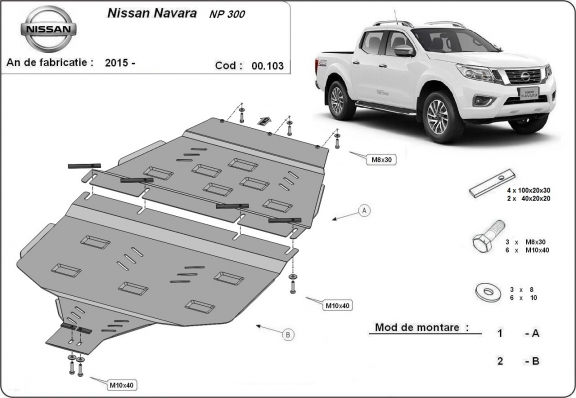 Protector de la caja de cambios Nissan Navara NP300 - D23