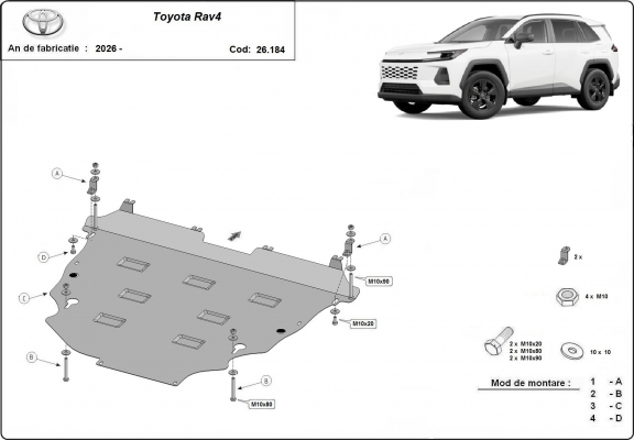 Cubre carter metalico Toyota Rav4