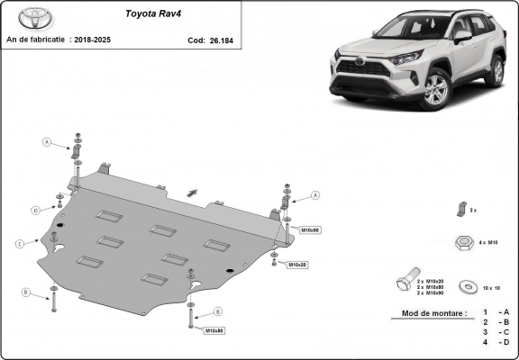 Cubre carter metalico Toyota Rav4