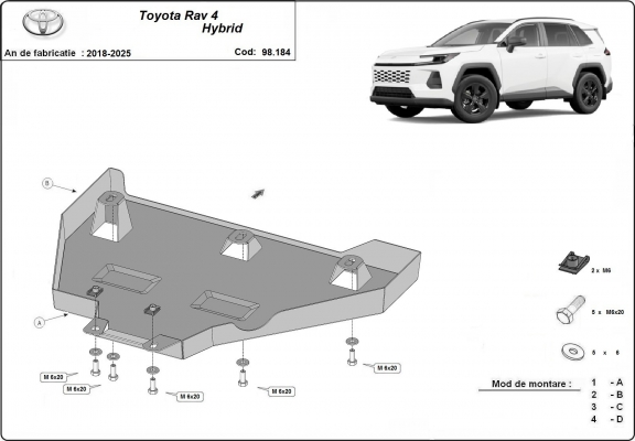Protector del diferencial Toyota RAV 4 Hybrid