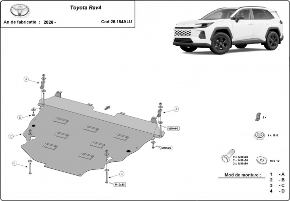 Cubre carter de aluminio Toyota RAV4