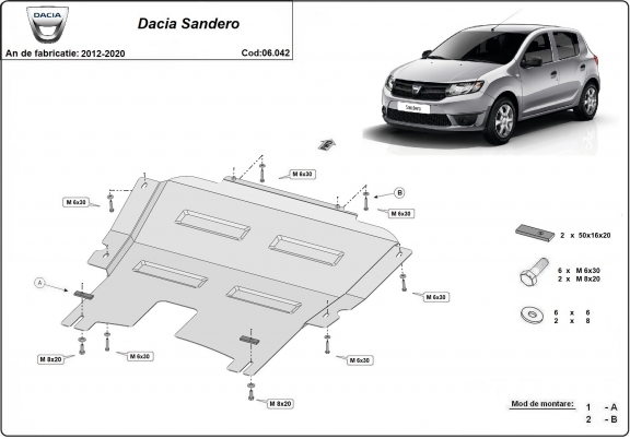Cubre carter metalico Dacia Sandero 2