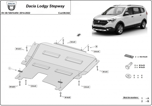 Cubre carter metalico Dacia Lodgy Stepway