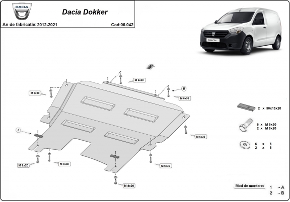 Cubre carter metalico Dacia Dokker