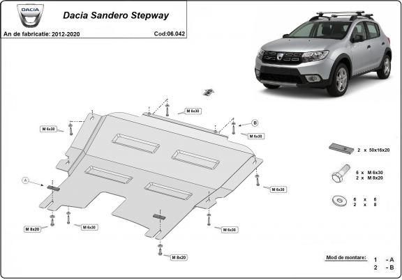 Cubre carter metalico Dacia Sandero Stepway