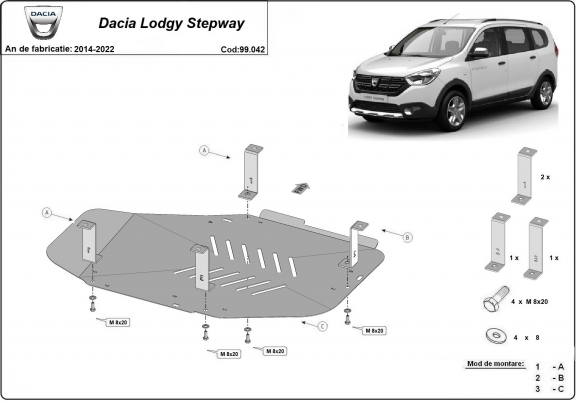 Protector del deposito de combustible Dacia Lodgy Stepway