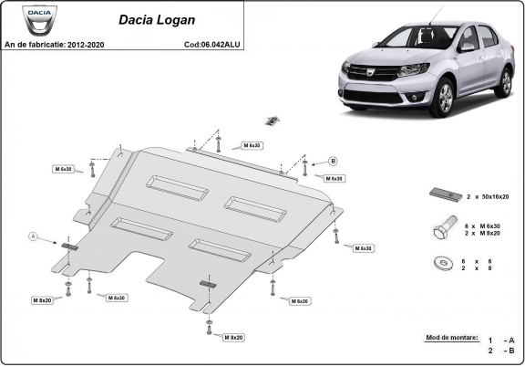 Cubre carter de aluminio DACIA LOGAN 2