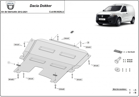 Cubre carter de aluminio Dacia Dokker