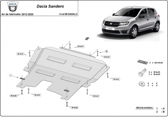 Cubre carter de aluminio DACIA SANDERO 2