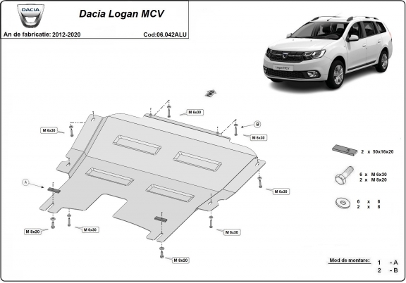 Cubre carter de aluminio DACIA LOGAN MCV